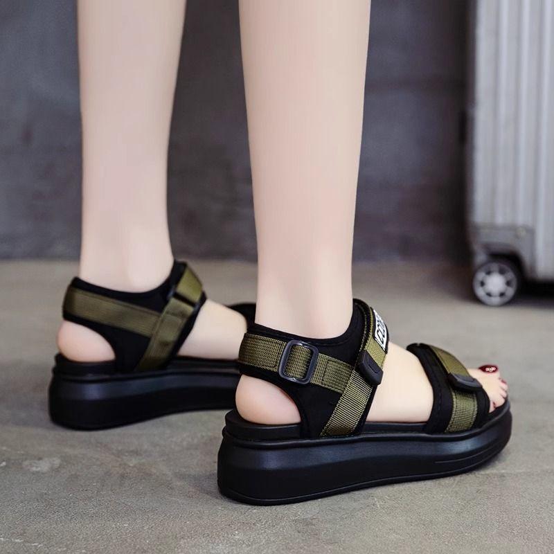 Sports Sandals Women's Summer New Wedge Heel Fashion Muffin Shoes Platform Sole Outer Wear Beach Shoes Women