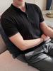 Men'S Polo Shirt Short-Sleeved Business Light Ripe Thin Trendy High-End Slim-Fitting Half-Sleeved Lapel Knitted Men'S T-Shirt