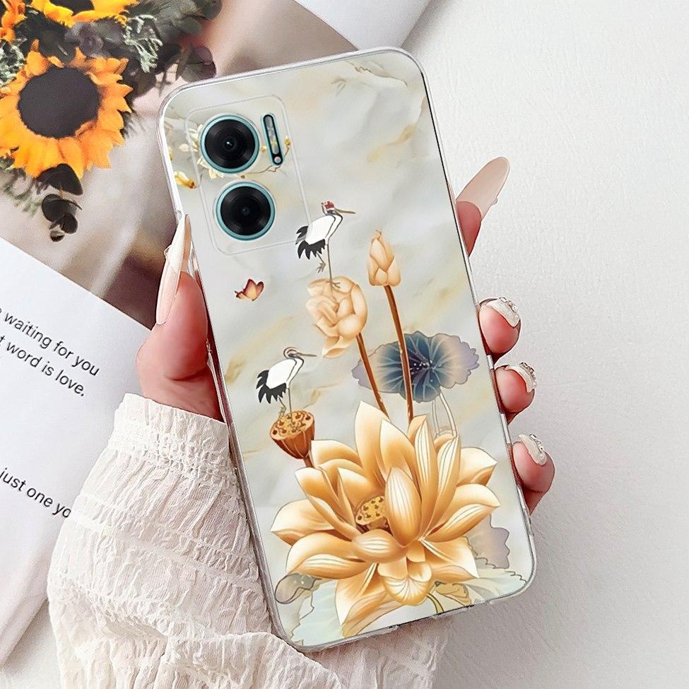 Clear For Redmi 10 5G 2022 Case Cover Luxury Butterfly Love Fashion Flowers Cool Lion Painted Casing 22041219G 22041219NY