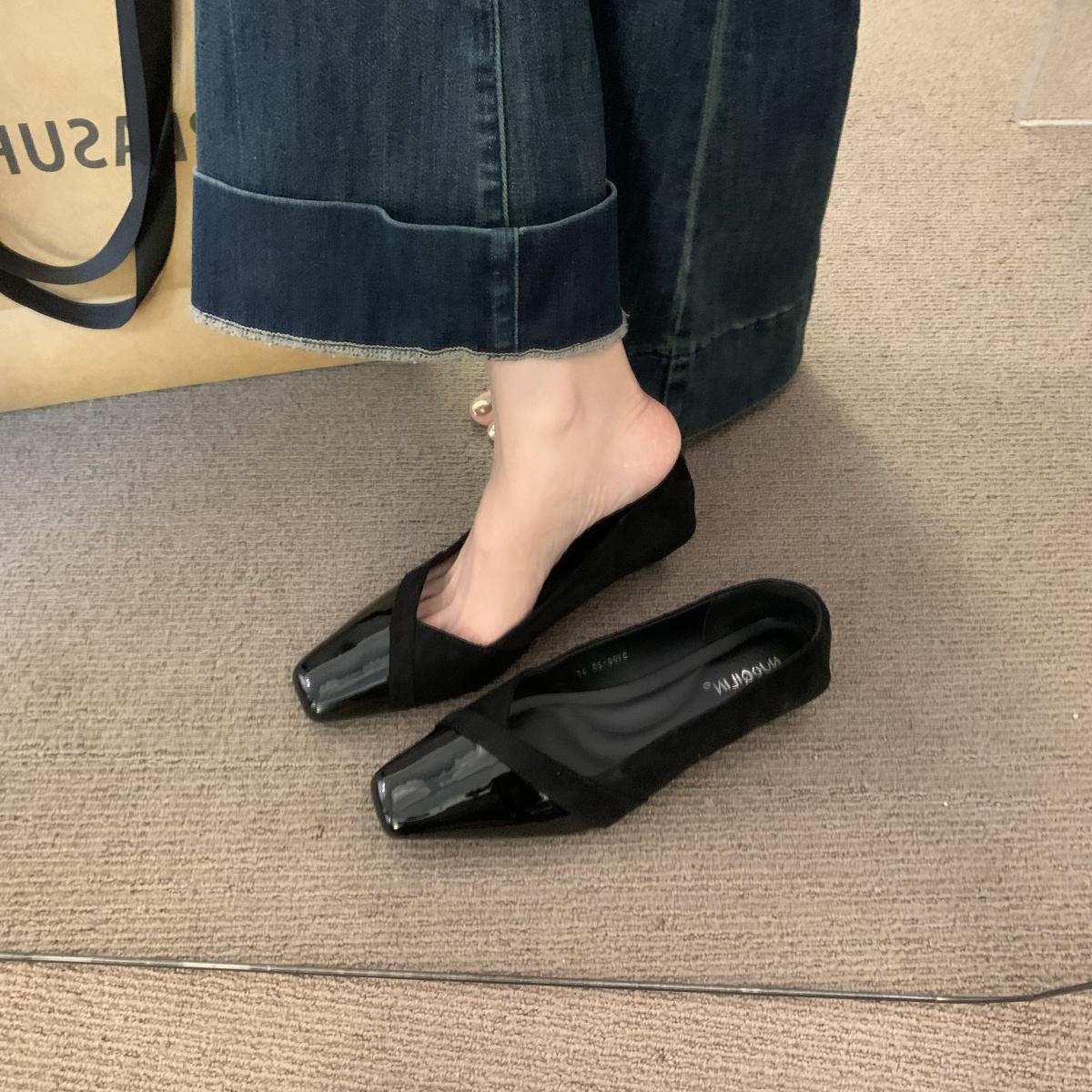

Women Flats Pointed Toe New Plaid Ballet Flats Woman Shoes Solid Color Boat Shoes Zapatos Mujer Single Shoes Zapatos Mujer 40 чорний