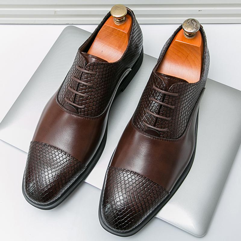 British Gentleman New Pointed Mix Patent Leather Business Shoes For Men Designer Formal Wedding Prom Dress Homecoming Footwear