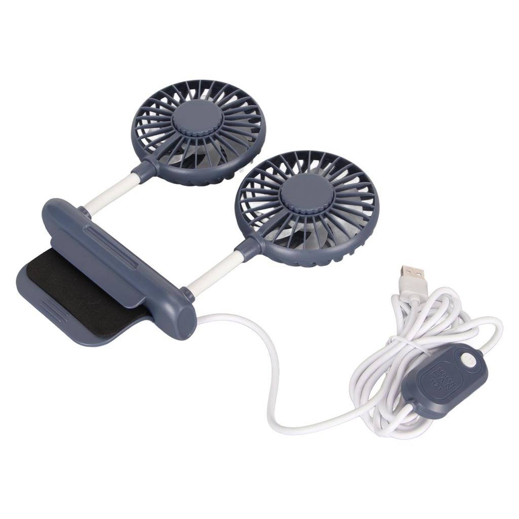 Monitor Fan 2 Heads 3 Speed Modes 6.6ft USB Cable Noiseless Space Saving Clip On Computer Fan for