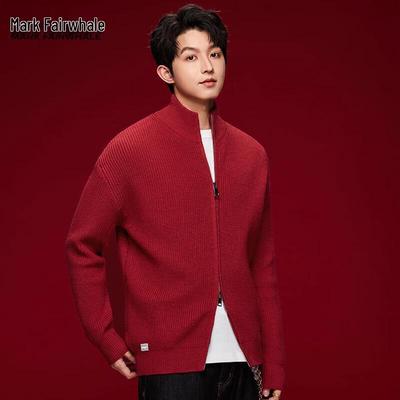 Mark Fairwhale Men's Thickened Zip Cardigan Sweater