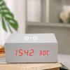 Wireless LED Wood Clock: Digital Alarm with Thermometer, Calendar & Charging Function