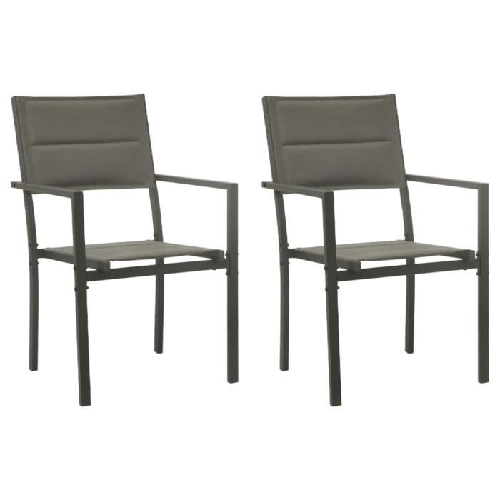VidaXL Ensemble à manger de jardin 3 pcs noir textilène et acier 3200742