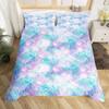 Mermaid Tail Fish Scales Girly Shell Starfish Comfortable Duvet Quilt Cover Pillowcase Bedding Set Children Bedroom Home Textile