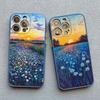 Aesthetic Beauty Sunset Flower Field Phone Case For iPhone 16 13 12 Mini 11 Pro Max 14 15 Plus Pro Max XS X XR 7 8 SE2 Covers