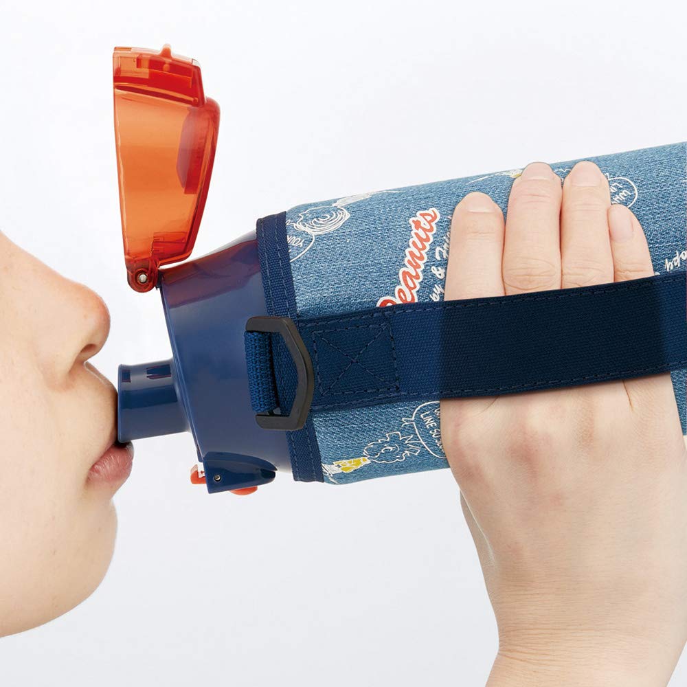 Skater Sports Direktes Trinkwasser mit Flasche KSDC10S Flasche, Flasche, 990ml, Deckel, Peanuts, Streifen, Snoopy,
