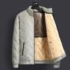 Plus Size Men's Lambhair Jacket Cotton Coat, Middle-aged and Elderly Standing Collar Windproof, Waterproof, and Plush Warm Cotton Jacket