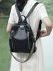 Zency Fashion Genuine Leather Backpack Multi-pocket Design Travel Convertible Shoulder Bag