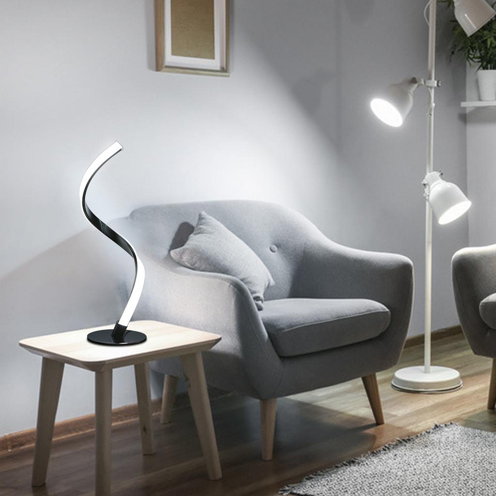 Spiral LED Table Light Dimmable 3 Lighting Colors Bedside Desk Lamp Nightstand Lamp for Bedroom Living Room Office