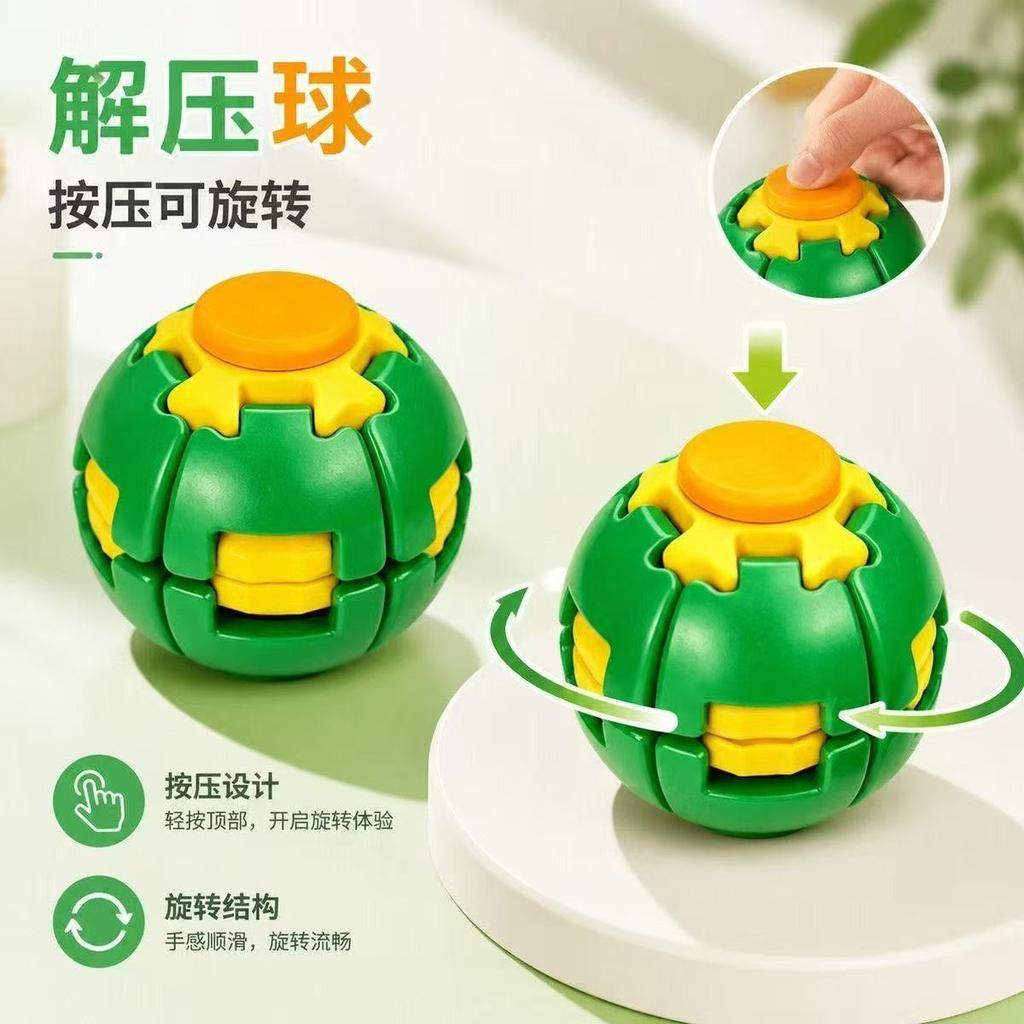 3D Printed Press-To-Spin Fidget Ballone Click Deform Fidget Spinner Ball, Smooth Rotating Stress Relief Sensory Toy