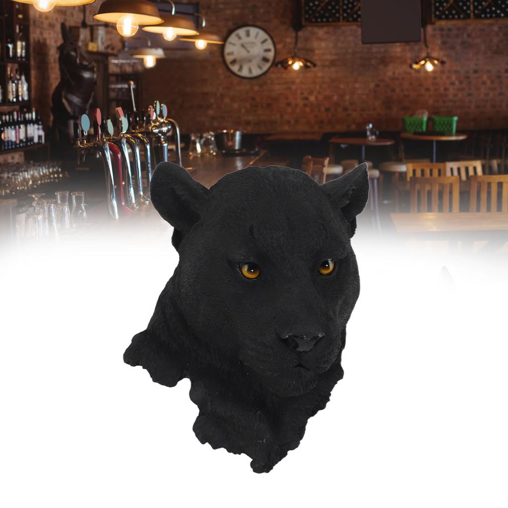 3D Simulation Animal Head Statues Wall Decor Resin Unique Exquisite Animal Head Statues Wall Hanging Sculpture for Home Bar