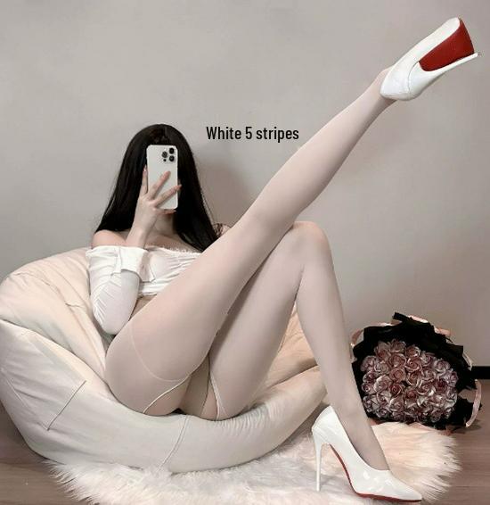 Ultra-thin Open-Crotch Tear-Away Black Stockings with Sexy Style