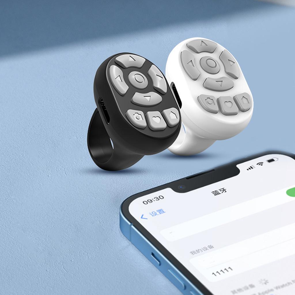 Stylish Finger Rings Controller for Smartphone Videos Reading Wireless BLE5.3 Remote Controller Feature