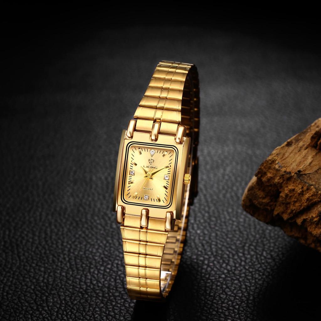 Pair Watch Pair Watch Couple Popular Analog Square Watch Antique Stainless Steel Gold Silver Couple Accessories Anniversary Day Christmas Gift for