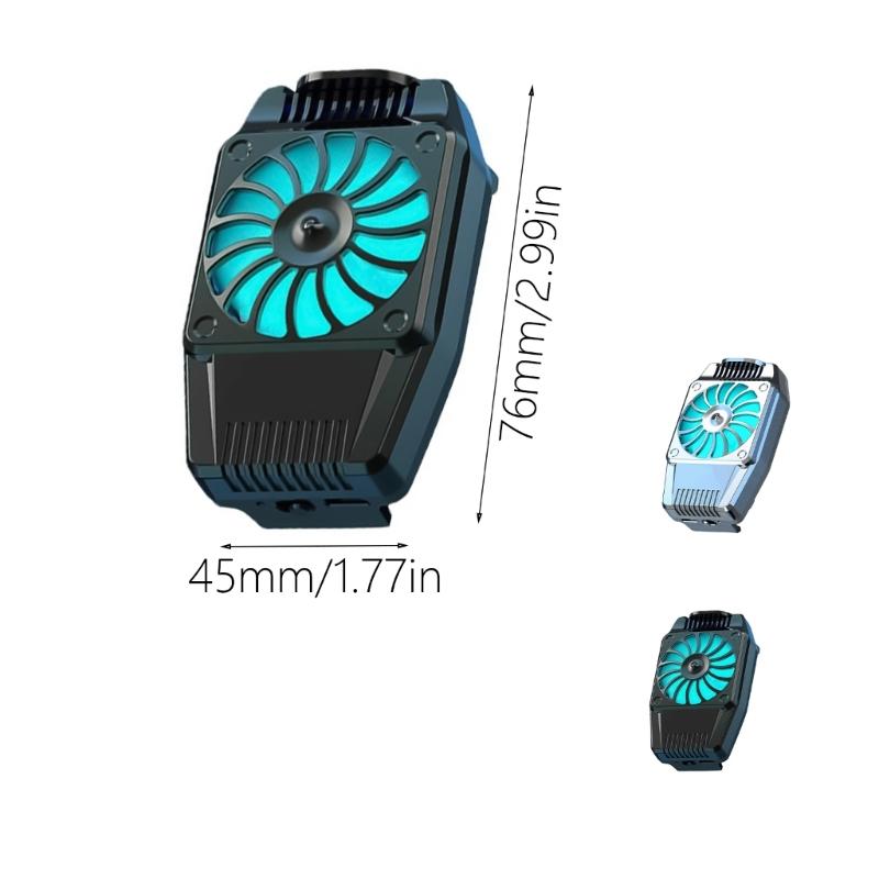 Back Clip Type Radiator Cellphone Cooling Fan 5000RPM Heatsink for 4-6.7inch Phone Portable Mobile Phone Cooling System