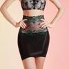 Seamless oily hip skirt ultra-thin D sex underwear seduces high-waisted lace pure desire large-size black silk short skirt
