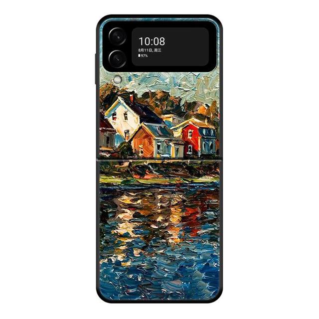 Oil Painting Art Water City Venice Case For Samsung Galaxy Z Flip 4 Z Flip3 5g Case For Galaxy Z Flip Pc Hard Phone Shell Capa