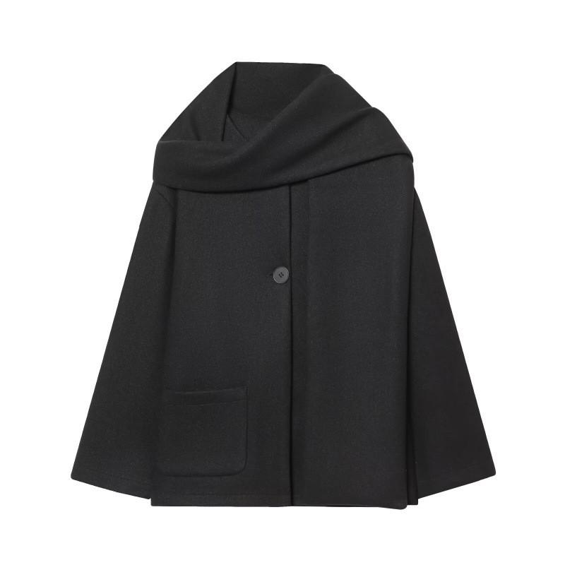 Cappotto Lungo da Donna in Misto Lana con Collo a Sciarpa Vestibilità Regolare Inverno 2026 Capospalla Oversize
