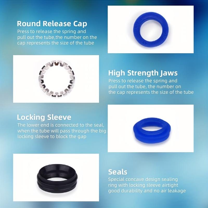 50 PCS Set of Pneumatic Connectors Quick Push Connector Tube Hose 4/6/8/10/12 Air Pneumatic Parts Connector Connector Accessorie