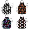 Halloween Ghost Pumpkin Bat Pattern Waterproof Kitchen Apron For Adults And Teens