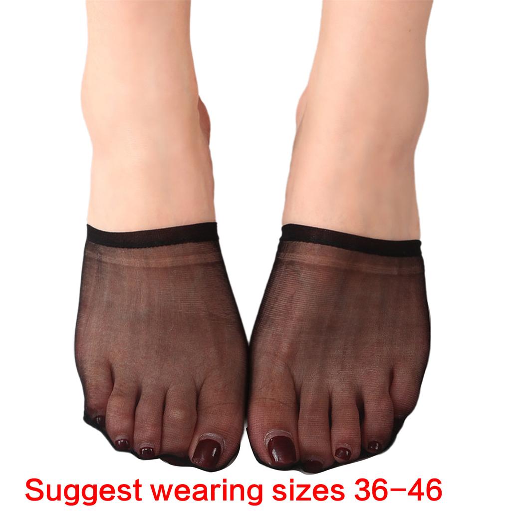 1 Pair Half Socks for Women No Show Liner Toe Top Socks Nonskid with Silicone Grip Elastic Toe Cover Invisible Socks