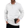 Men's Solid Color Sports Button Lapel Long Sleeve Tops Men's Casual Fashion Long Sleeve Tops