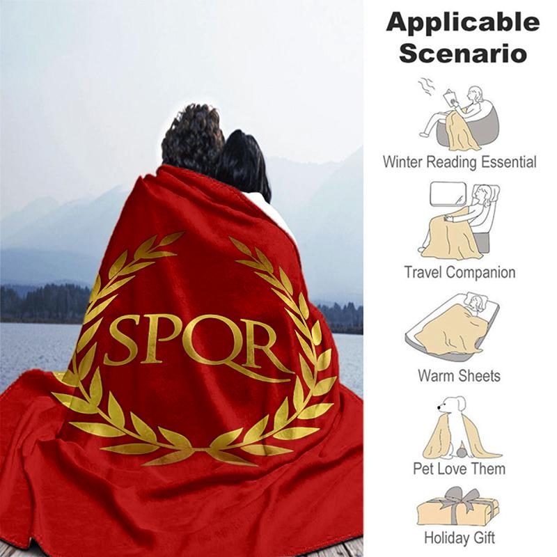 1pc Blanket SPQR Roman Eagle1 Print Design, Lightweight Blanket for Sofa, Bed- Soft &Warm, Gift for All Seasons like Christmas, Halloween