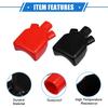 1 Pair Battery Terminal Insulation Covers, 16mm 0.63" 12mm 0.47" ID Car Battery Post Cap Universal for Motorcycle Truck Marine Durable PVC Red Black