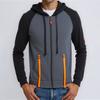 Men Hooded Jacket Autumn Winter Zip-up Hoodie Multi-Pocket Fleece Lined Sweatshirt Jacket for Daily