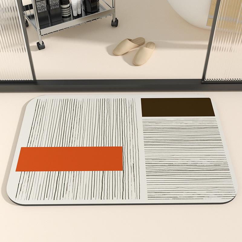 Geometric Diatom Mud Bathroom Mat - Dirt & Wear Resistant, Easy-to-Clean, In Stock
