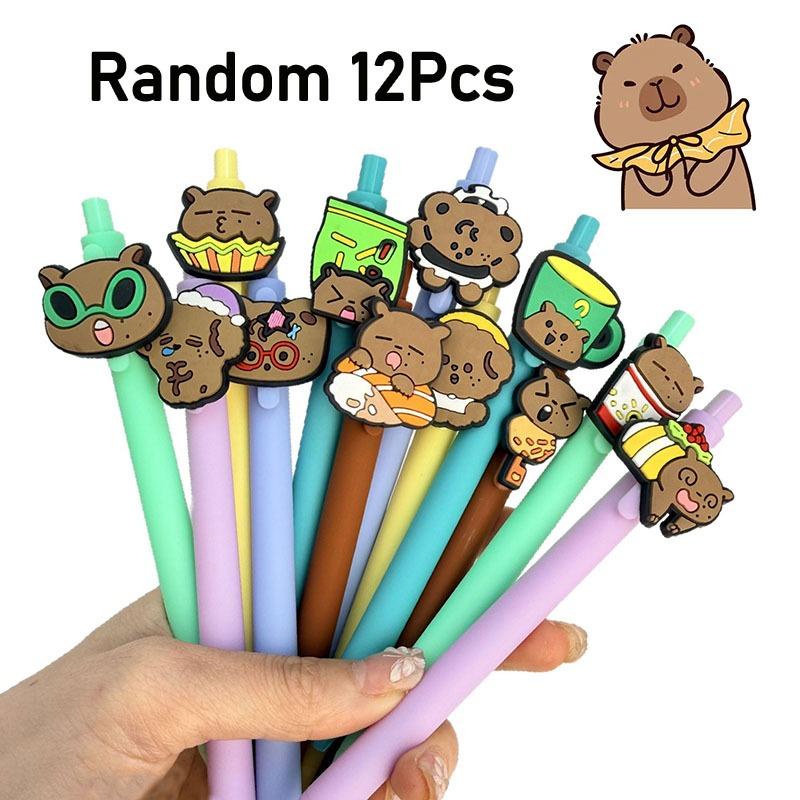 

10pcs Capybara Neutral Pen School Office Supply Student Stationery Black Ink Rollerball Pen Birthday Gift Holiday Gift Stationery Random style 10Pcs