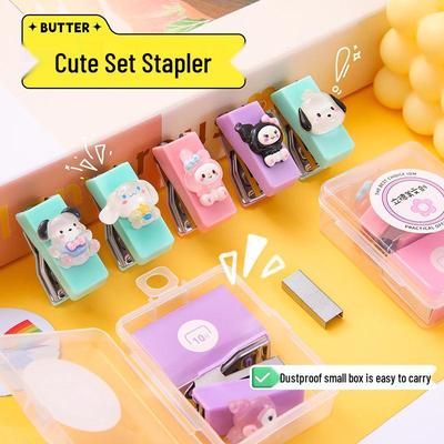 Compact Cartoon Stapler Set - Student & Office Portable Stapler