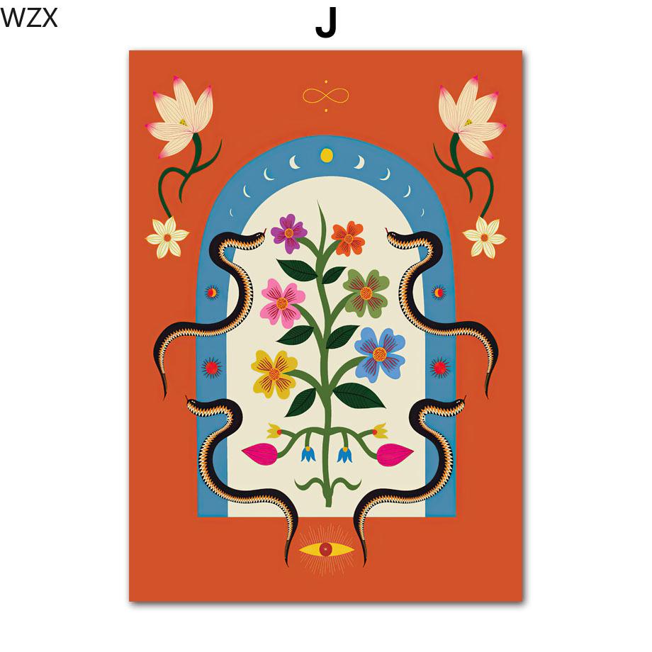 

Тропическая Гриль Абстрактные Плакаты Змея Леопард Пальма Настенное Искусство Холст Живопись И Печать Настенные Картины Для Декора Гостиной 21x30cm No Framed