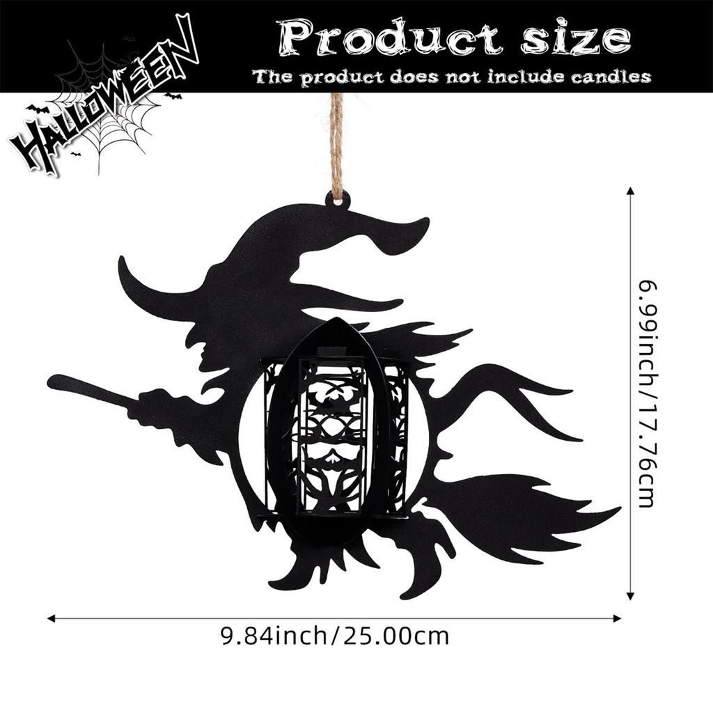 Halloween Metal Hollow Ghost Pumpkin Lantern Candle Holder Party Decor Hanging Lantern for Indoor Outdoor Display