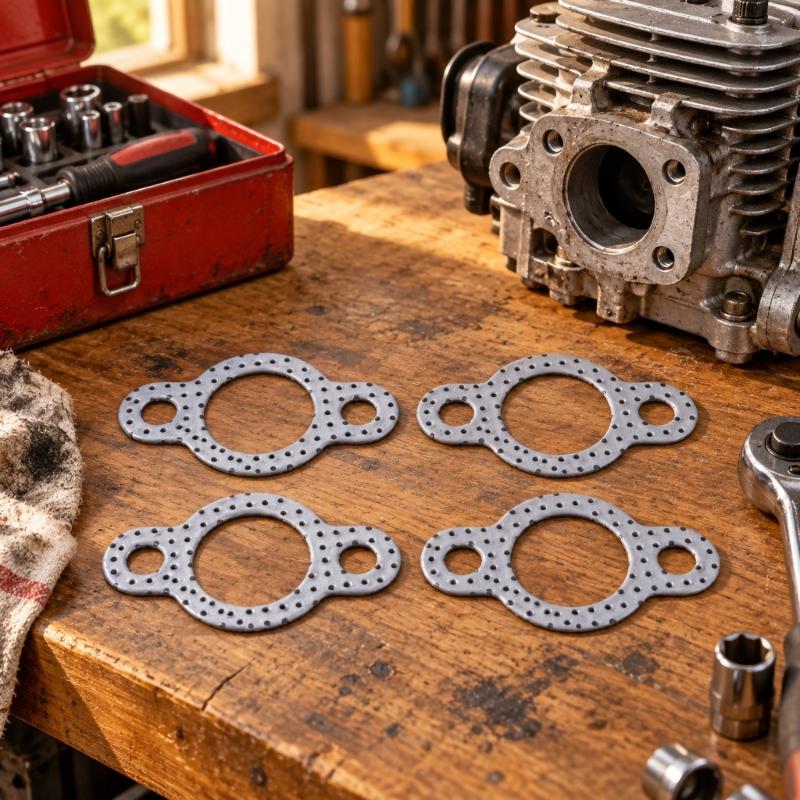 Carbon-Composite Cylinder Head Gasket Kit, Formed Center and Side Openings, Part 24 041 49-S for Engine Sealing Component Replacement