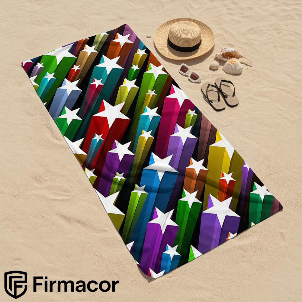 Rainbow Star Microfiber Beach Towel Quick Dry Sand Free Oversized Soft Absorbent Bath Towel for Swimming Pool Travel Gym