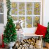 6 Glass Window Stickers With Golden Snowflakes Glitter Christmas Decoration Window Stickers Static Christmas Window Stickers