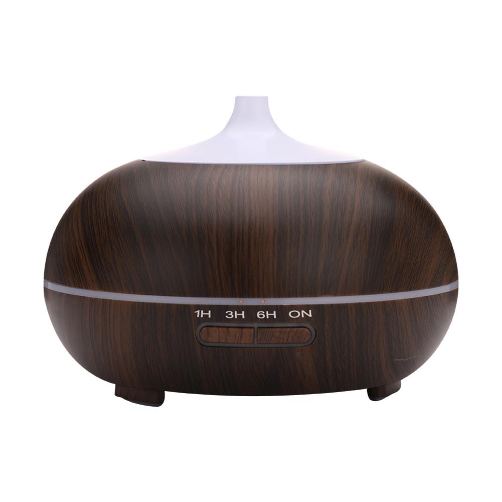 300ML Wood Grain Essential Oil Diffusers Ultrasonic Humidifier Portable Aromatherapy Diffuser with 7 Colors LED Light Air Purifiers