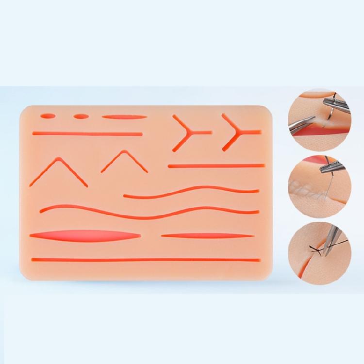 Surgical Suture Training Silicone Skin Pad with 14 Wound Suture Practice Skin Model For Technique Practice