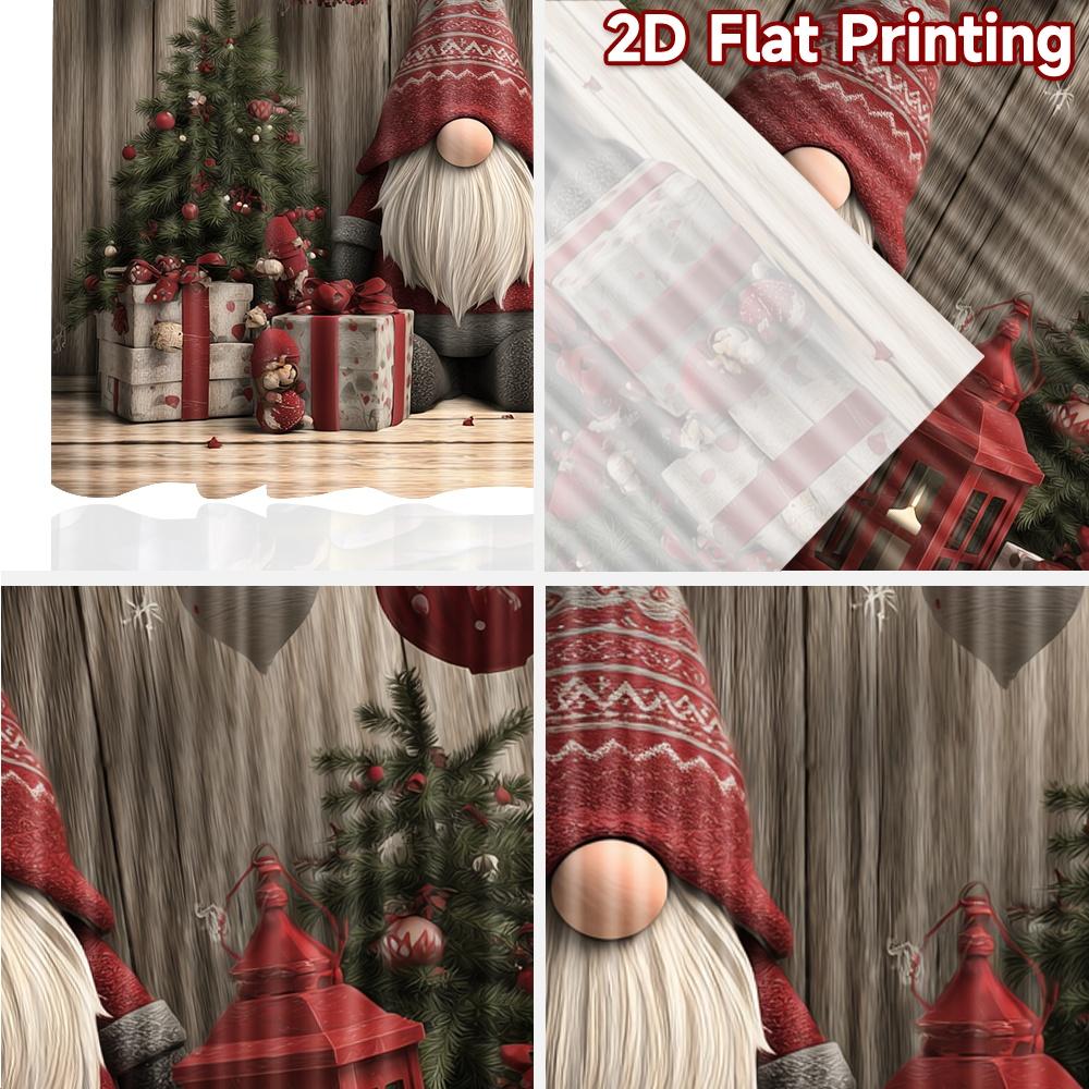 2pcs, 2D FLAT PRINTING Curtains (Without Rod) FestiveGnomeScene Halloween Festival Fashion Curtains Fabric Curtains Decorations