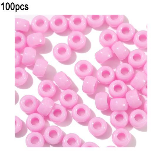 100Pcs/Set DIY Acrylic Loose Beads Pre-hole Handmade Bracelets Necklaces Jewelry Making Colorful Spacer Beads Handcrafted Craft Accessories Kit