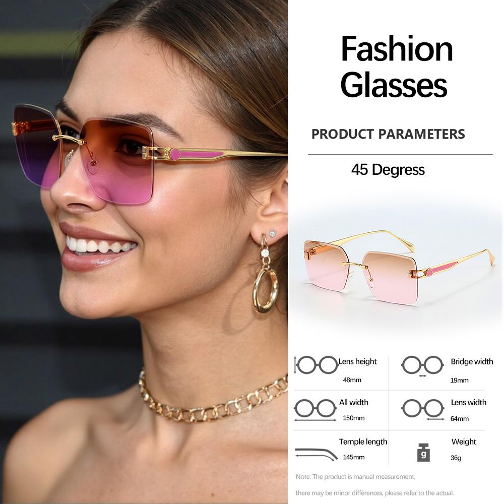 Modern Geometric Sun Glasses Metal Glasses Exquisite Workplace Items Modern Minimalist Commuting Styles Women Sunglasses