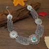 Style Simulation Ethnic Gemstone Decoration Hollow Design Women Necklace Metal