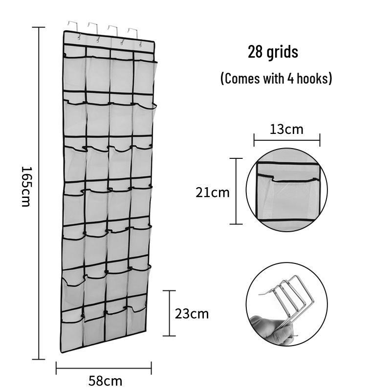 Kancalı 35 Bölmeli Kapı Üstü Ayakkabı Saklama Çantası