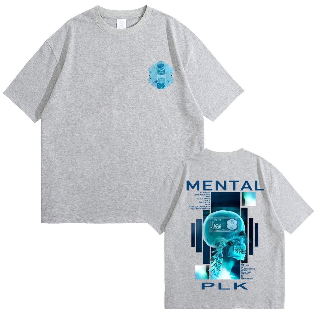 Rapper Plk Mental Album Grafik T-Shirt Herren Damen Hip Hop Mode Popmusik T-Shirts Herren Vintage Übergroße T-Shirts Streetwear
