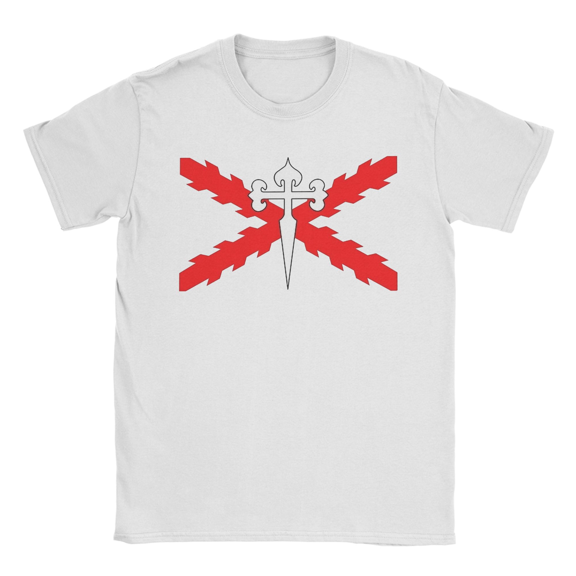 

Spanish Empire Cross of Burgundy Skull T Shirts Cotton Clothing Funny Short Sleeve Round Neck Tees Original T-Shirts 4XL