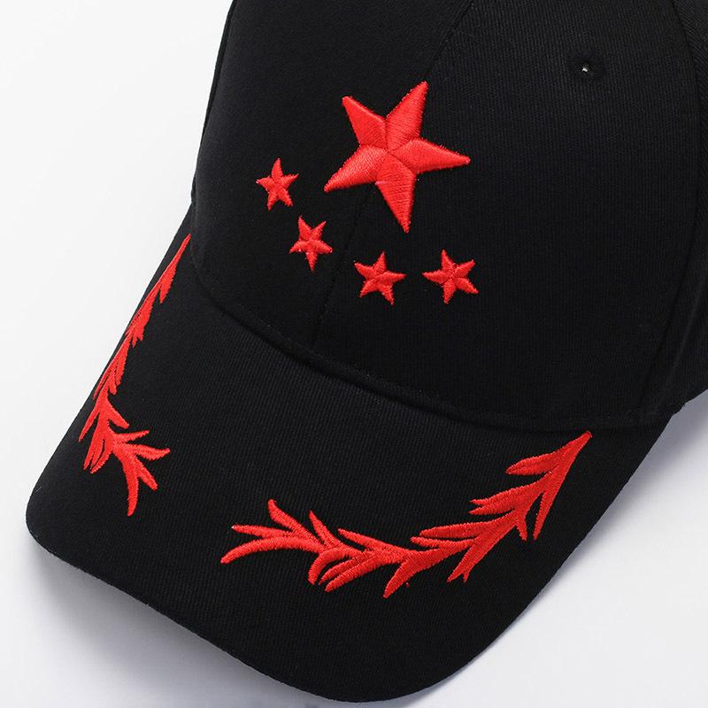New baseball cap peaked cap embroidered five-star sunshade outdoor leisure hat Guochao versatile breathable