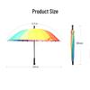 MAYDU 24-Rib Double Rainbow Straight Umbrella